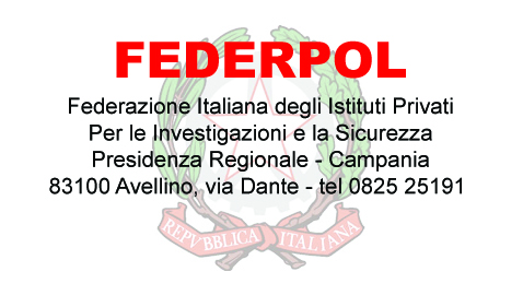 FEDERPOL- Per le Investigazioni e la Sicurezza, sabato 24 novembre